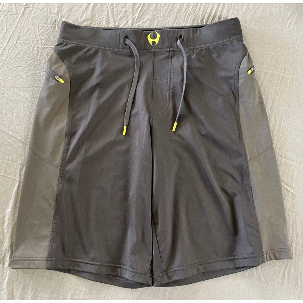 Hylete Relax Fit Pull On Athletic Shorts With Zip Pockets Men's Size M EUC!
